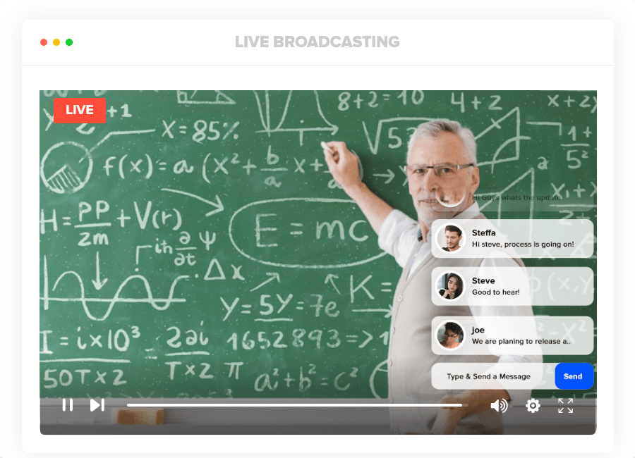 live broadcasting chat api for online Education